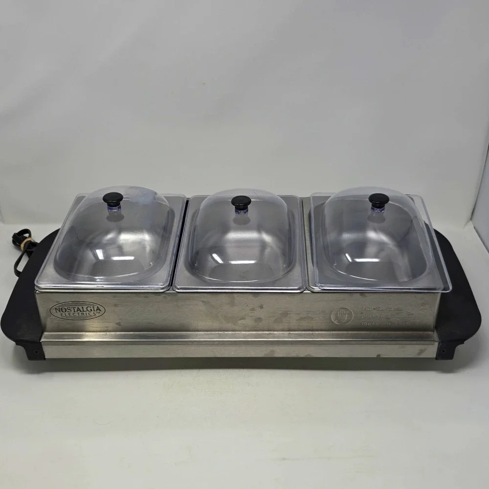 Nostalgia Electrics Buffet Server 3-Compartment 3x1.5 qt 180W BCD-332